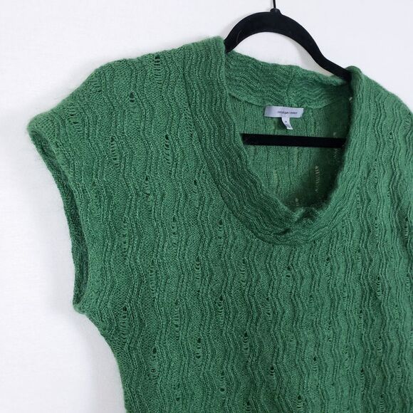 Classiques Entier Mohair Sweater Womens M Green Short Sleeve Wispy Forest Fairy - Picture 2 of 9